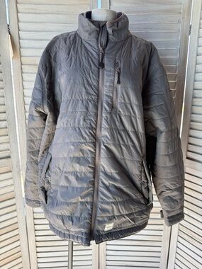 Eddie Bauer Men’s XL Puffer Jacket Gray Quilted Insulated Workwear Coat